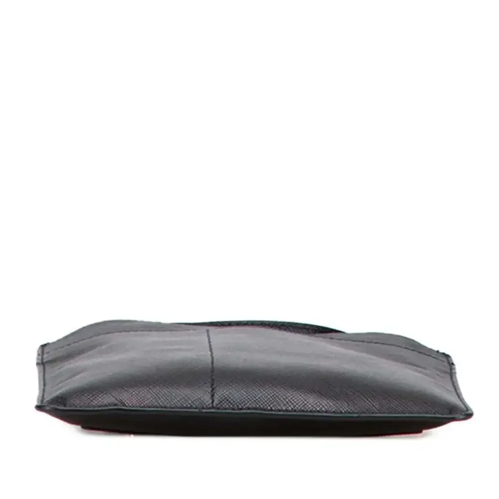 PRADA Black Leather Saffiano Shoulder Bag